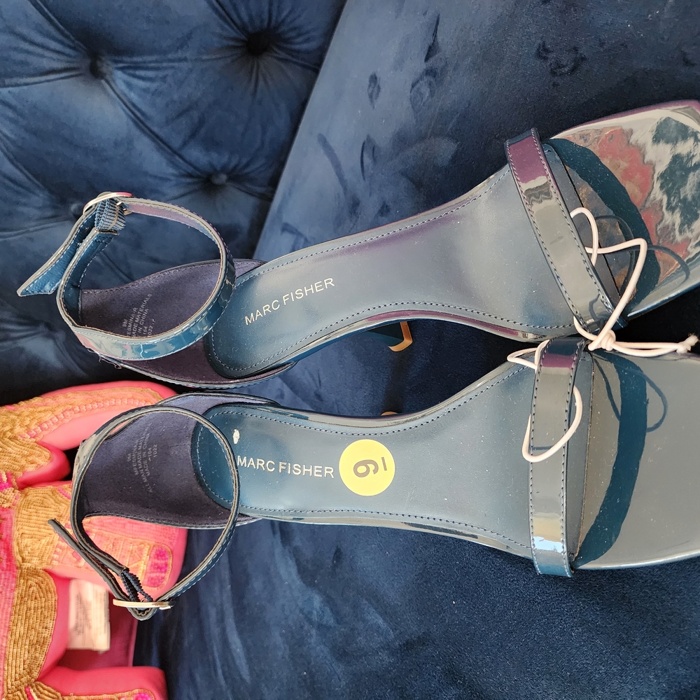 Marc Fisher Blue Strappy Heels - Picture 4 of 7